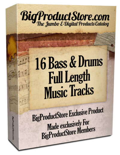 16 Bass & Drums PLR Royalty Free Music