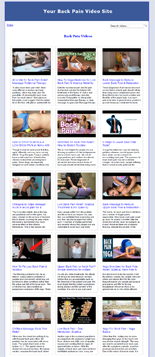 Back Pain Video Site Builder Software