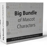 Big Bundle Of Mascot Cartoon Characters Pack